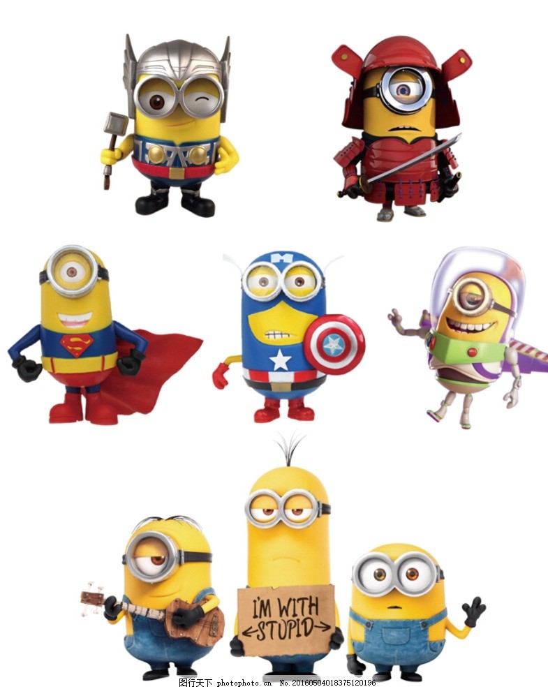 小黃人分層素材圖片在動漫設計中的創意應用與制作指南